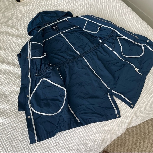 Madewell Hooded Fielder Anorak Jacket Coat in Navy Size Small - Picture 10 of 16